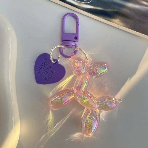 New Candy Color Balloon Dog Keychain for Girls Creative  Balloon Dog